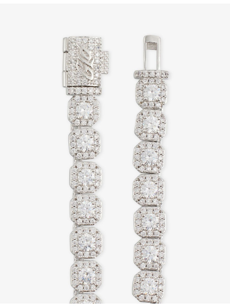GLD 14ct white gold tennis chain 8.5mm 51.5cm (British brand)