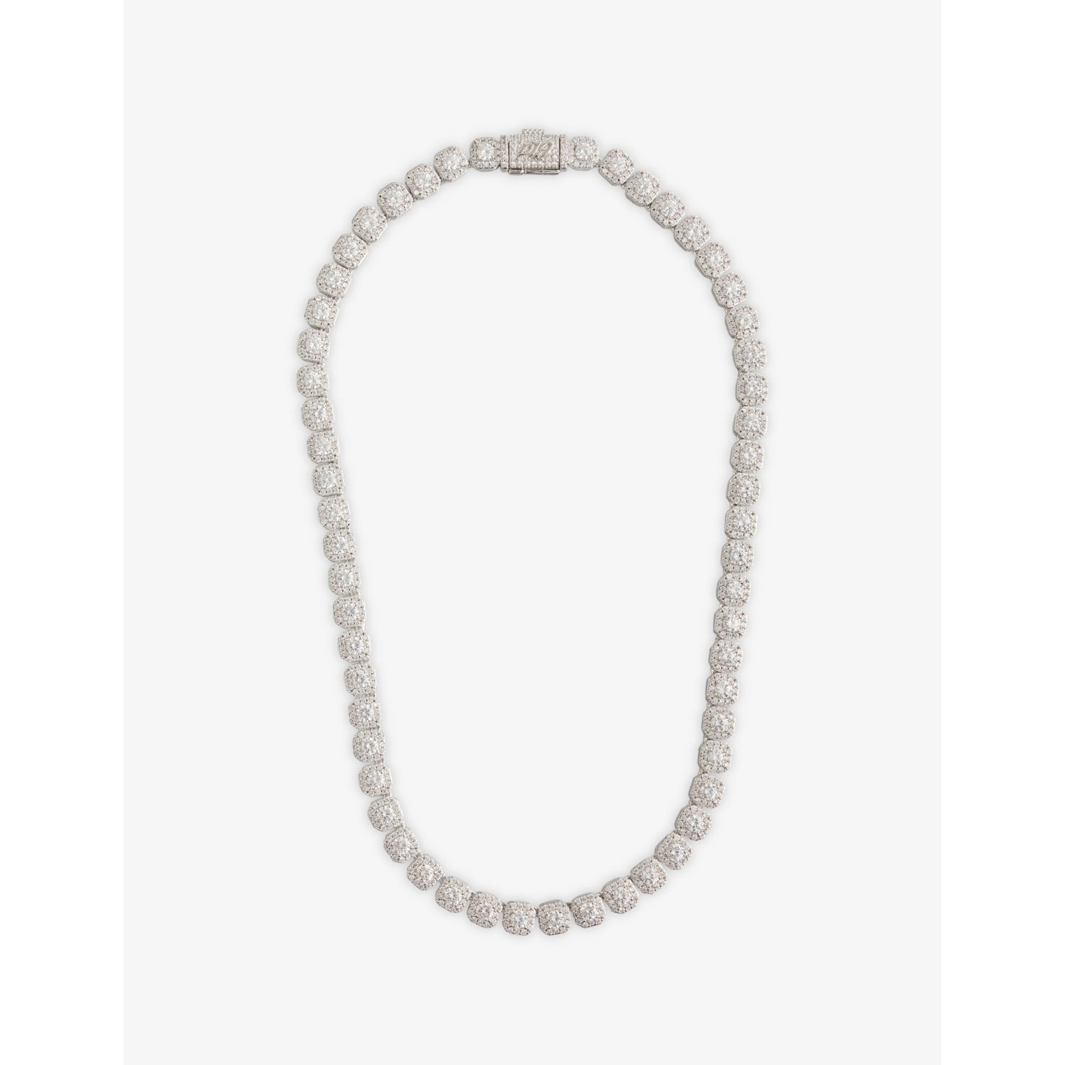 GLD 14ct white gold tennis chain 8.5mm 51.5cm (British brand)