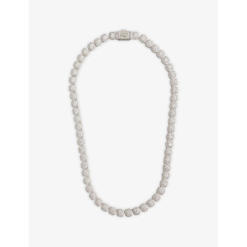 GLD 14ct white gold tennis chain 8.5mm 51.5cm (British brand)