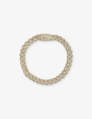GLD Cluster Cuban 18ct Gold Plated Bracelet 85mm
