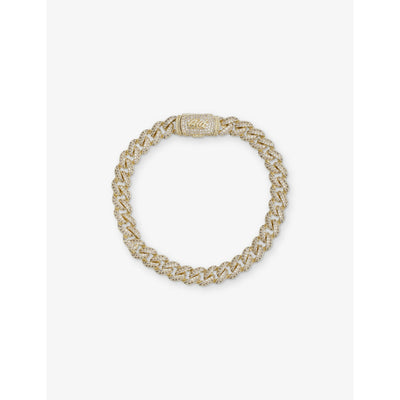 selfridges GLD Cluster Cuban 18ct Gold Plated Bracelet 85mm- Buy online at McGrocer