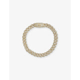 Cluster Cuban 18ct Gold Plated Bracelet - 8in