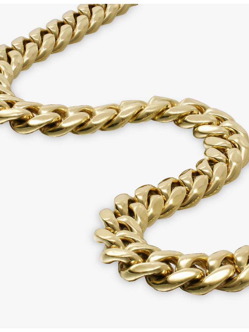 GLD Miami Cuban 18ct yellow plated necklace 12mm (British brand)
