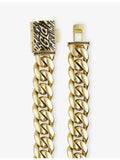 GLD Miami Cuban 18ct yellow plated necklace 12mm (British brand)