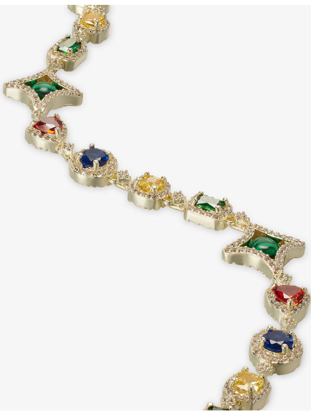 GLD gold-plated chain bracelet with cubic zirconia stones - British product