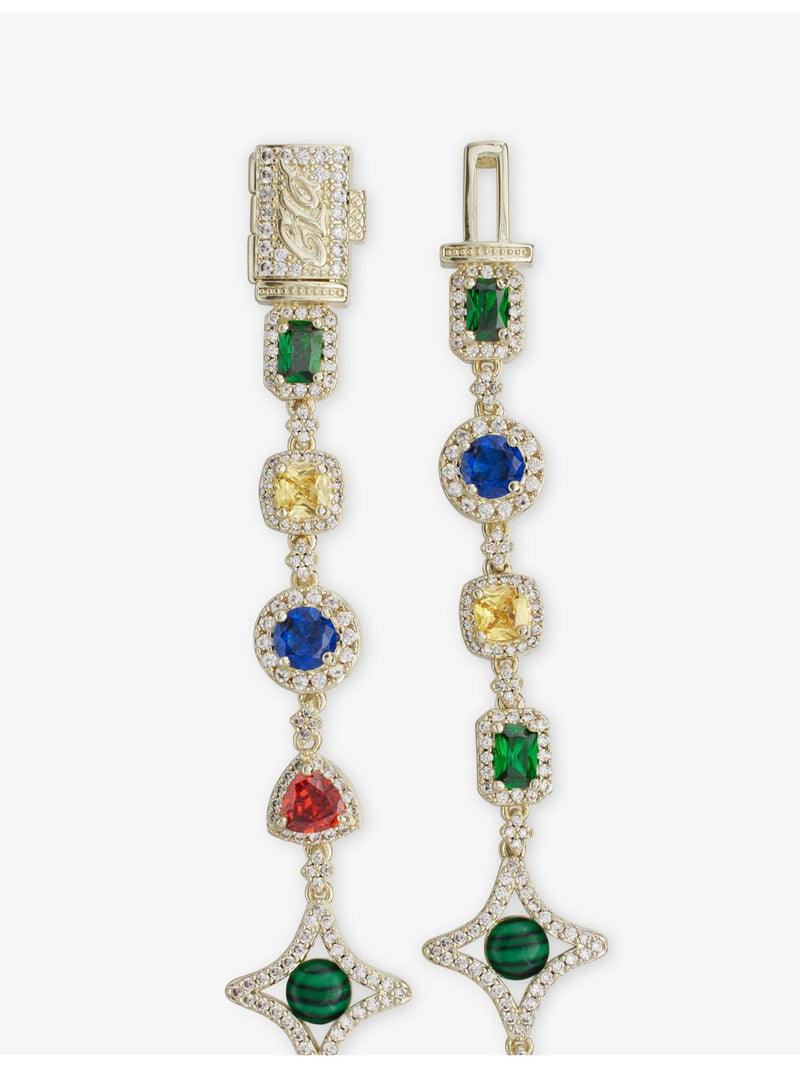 GLD gold-plated chain bracelet with cubic zirconia stones - British product