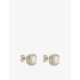 GLD cushion cut white gold-plated diamond stud earrings 8.5x8.5mm - British product