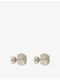 GLD cushion cut white gold-plated diamond stud earrings 8.5x8.5mm - British product