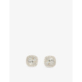 GLD cushion cut white gold-plated diamond stud earrings 8.5x8.5mm - British product