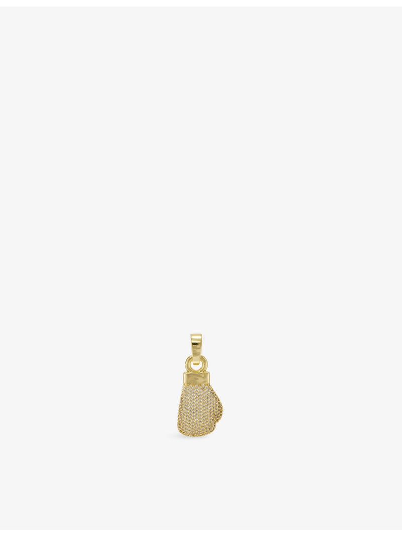 Boxing glove pendant 18ct gold-plated with cubic zirconia, UK version