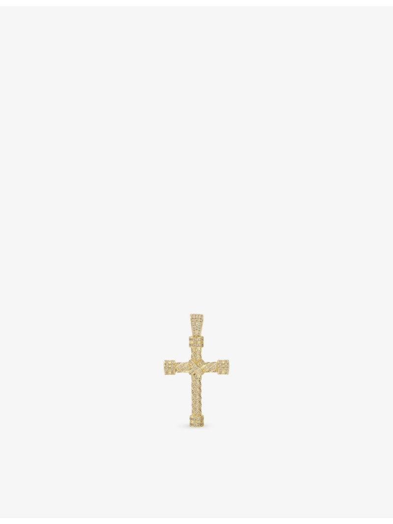 GLD 18ct gold-plated rope cross pendant, imported from the UK