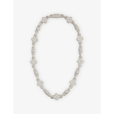 selfridges Ball Clover Mariner Diamond Rhodium-Plated 10mm Chain Necklace- Buy online at McGrocer