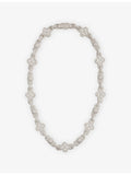 GLD rhodium-plated necklace clover motif 10mm chain, imported from the UK
