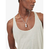 GLD rhodium-plated whistle pendant with cubic zirconia, 14mm x 35mm (British brand)