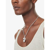 GLD rhodium-plated whistle pendant with cubic zirconia, 14mm x 35mm (British brand)