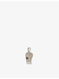 Iced Functioning Whistle Rhodium-Plated Pendant