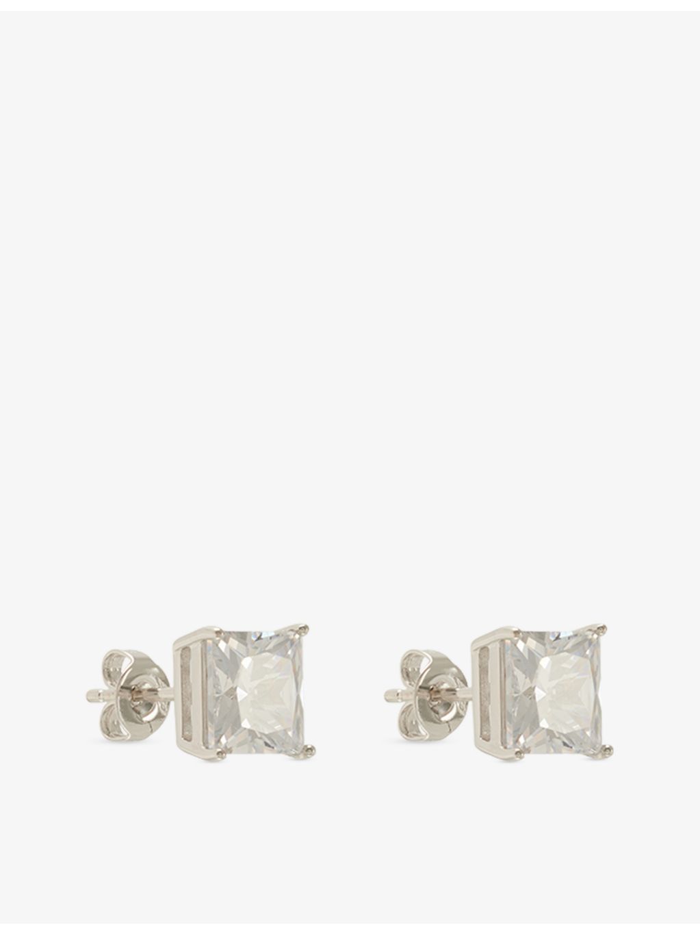 GLD rhodium plated square stud earrings 7mm, imported from the UK