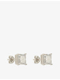 GLD rhodium plated square stud earrings 7mm, imported from the UK