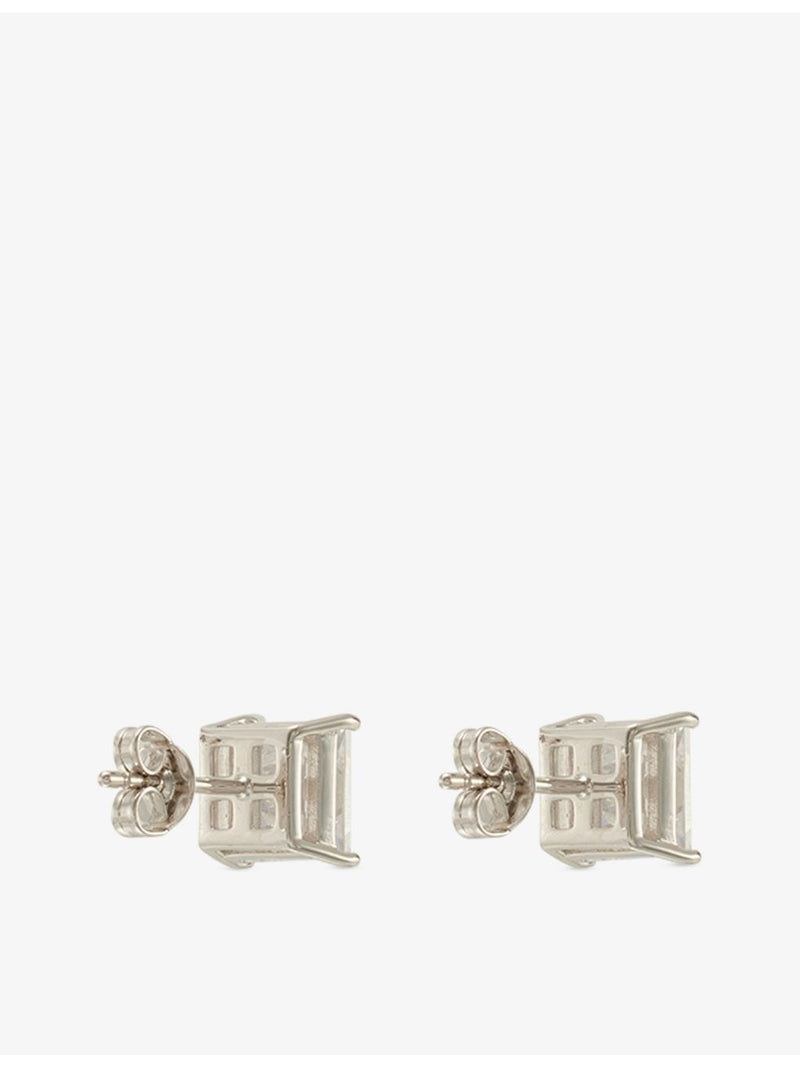GLD rhodium plated square stud earrings 7mm, imported from the UK