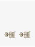 GLD rhodium plated square stud earrings 7mm, imported from the UK