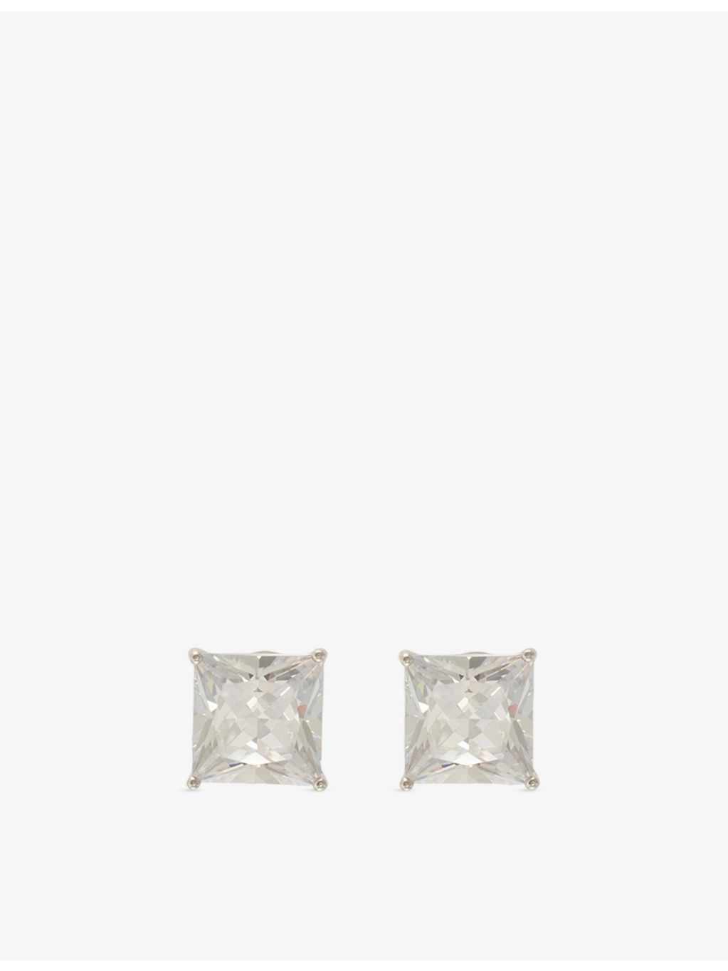 GLD rhodium plated square stud earrings 7mm, imported from the UK