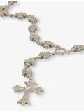 GLD rhodium plated white gold cross necklace with cubic zirconia (British brand)