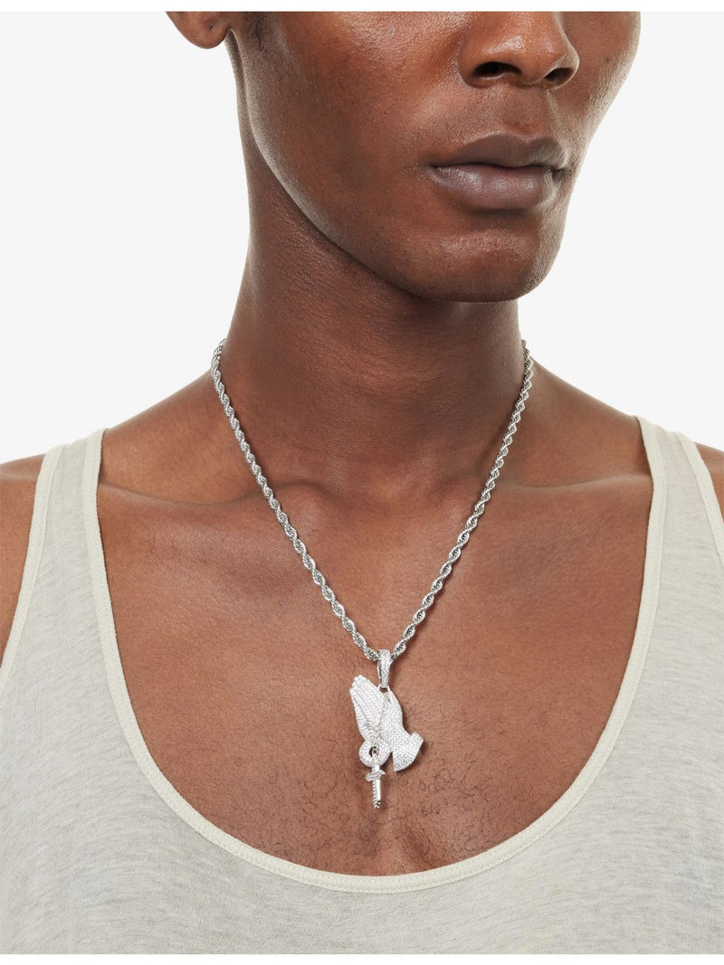 GLD rhodium-plated praying hands pendant 4 x 5 cm - British product