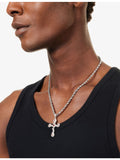 GLD rhodium-plated ruby cross pendant 31mm x 44mm, UK version
