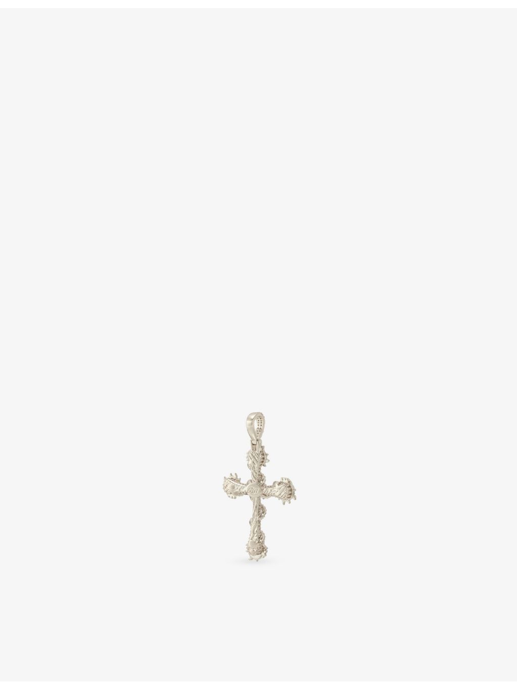 GLD rhodium-plated ruby cross pendant 31mm x 44mm, UK version