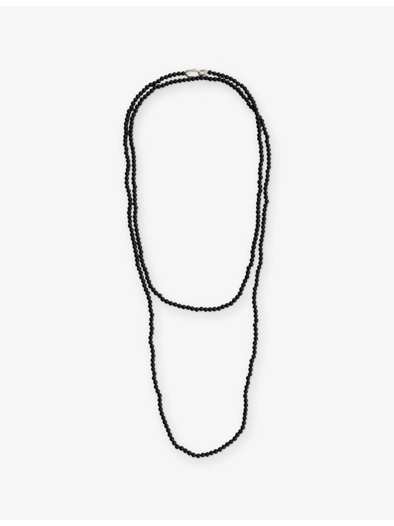 Annika Inez beaded sterling-silver onyx necklace 130cm - British product