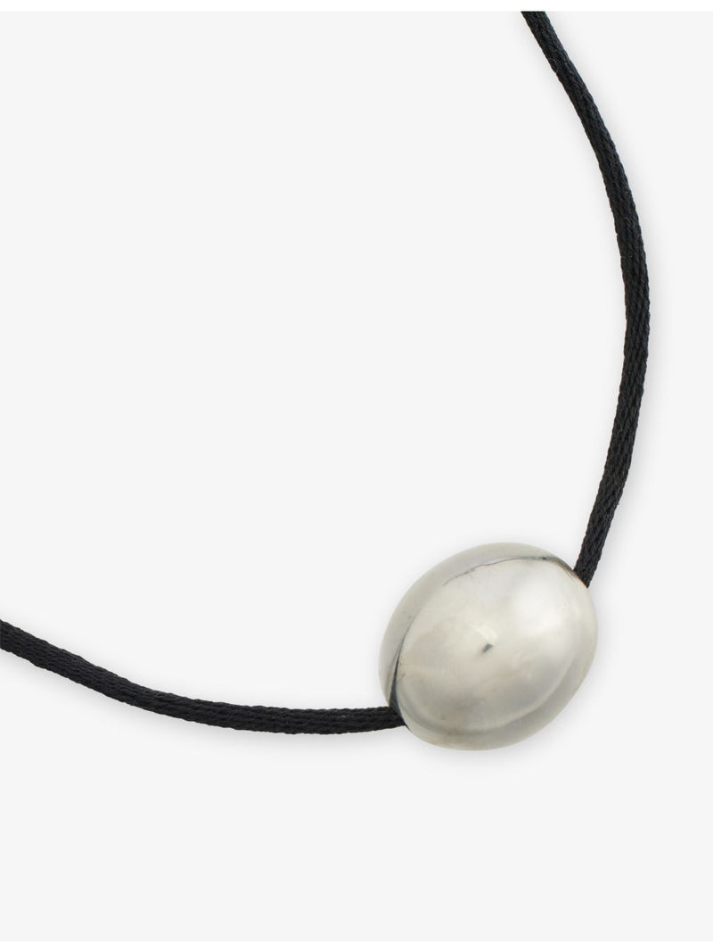 Annika Inez small ellipse cotton and sterling-silver necklace (British brand)