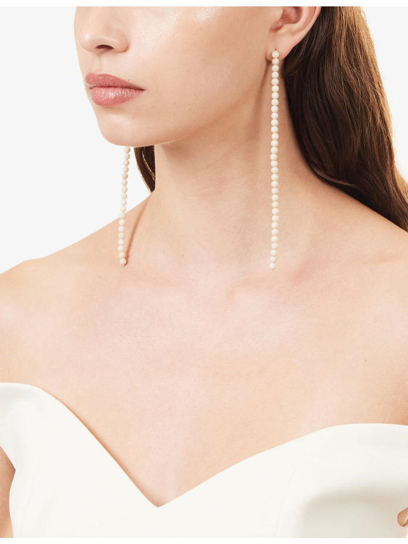 Anni Kainez beaded sterling silver drop earrings, imported from the UK