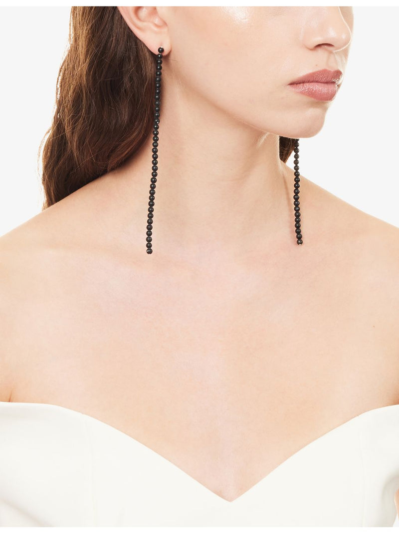 Annika Inez sterling silver riverstone drop earrings 14cm, UK version