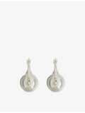Annika Inez sterling silver ellipse earrings 2cm drop, UK version