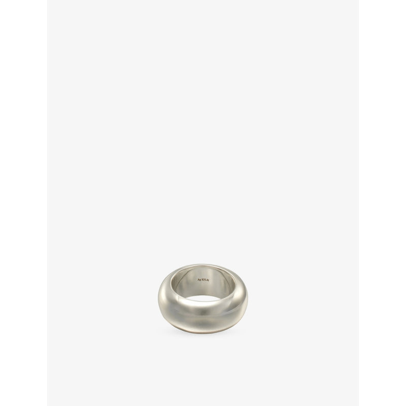 Large Elongated Ellipse Sterling-Silver Earrings - M