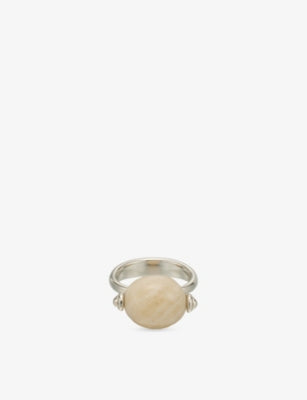 Small Stone Ellipse Sterling-Silver Ring - M