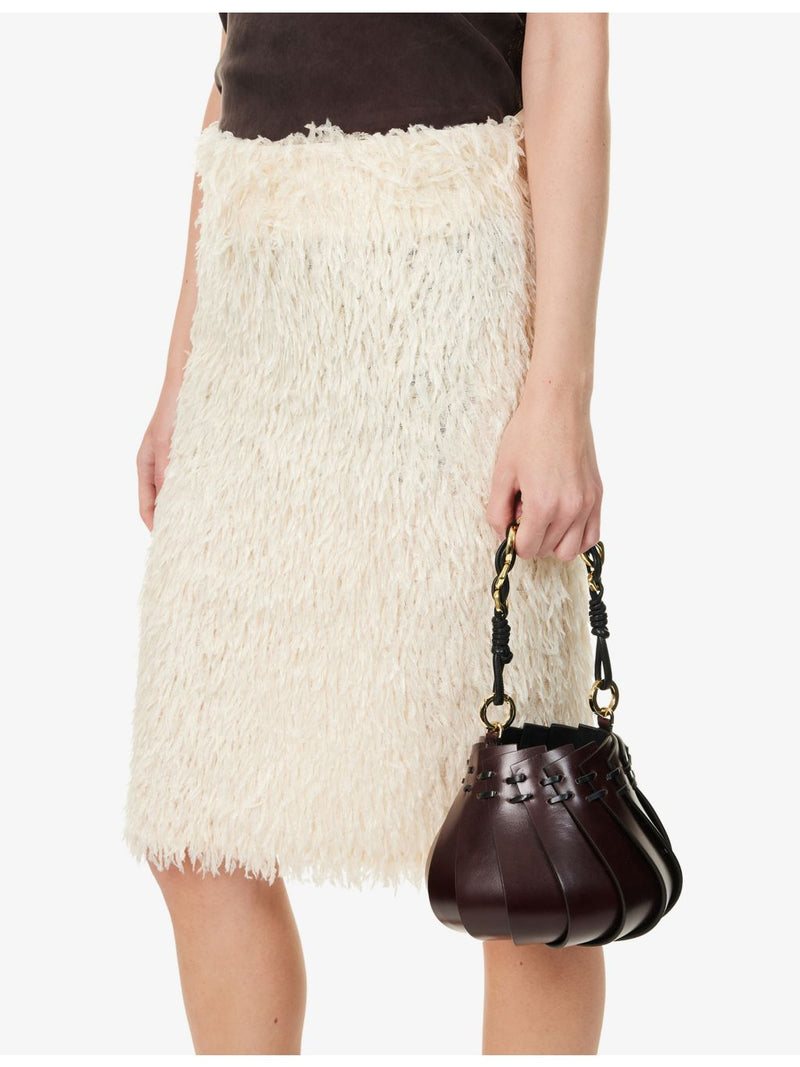 AMANU panelled leather mini top-handle bag, imported from the UK