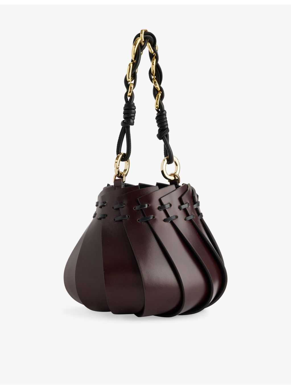 AMANU panelled leather mini top-handle bag, imported from the UK
