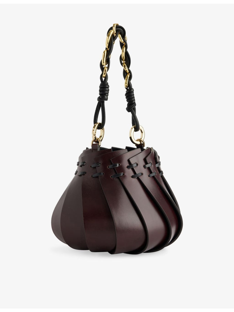 AMANU panelled leather mini top-handle bag, imported from the UK