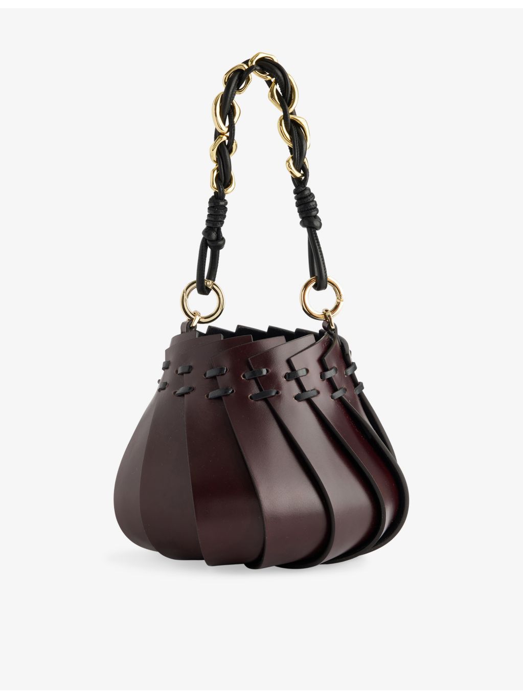 AMANU panelled leather mini top-handle bag, imported from the UK