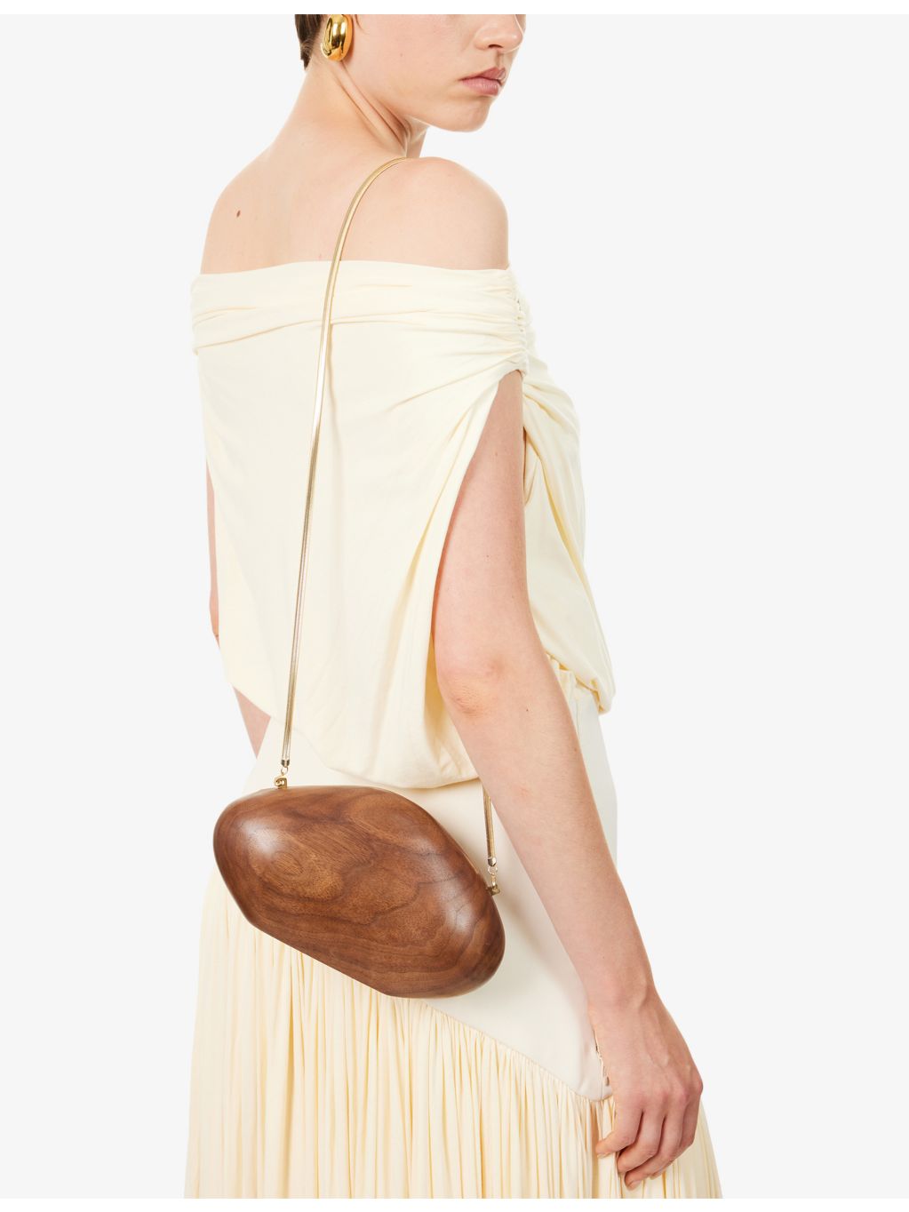 AMANU Tokai wood clutch bag 23cm, imported from the UK