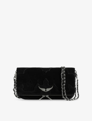 Zadig & Voltaire Rock Western suede clutch bag, UK version