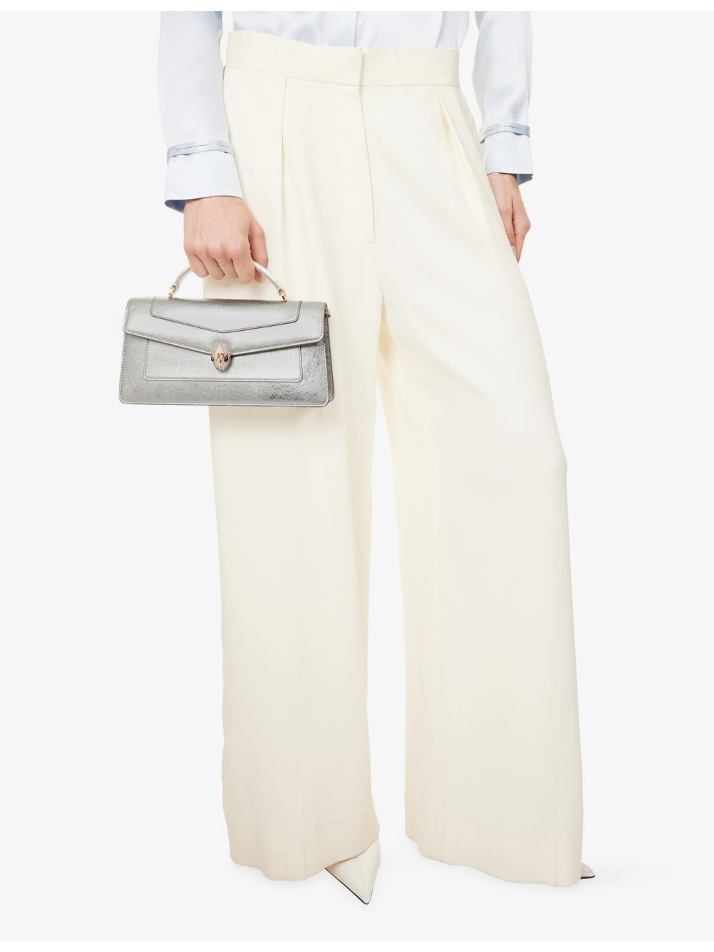 Bvlgari Serpenti Forever elongated metallic top-handle bag (British brand)