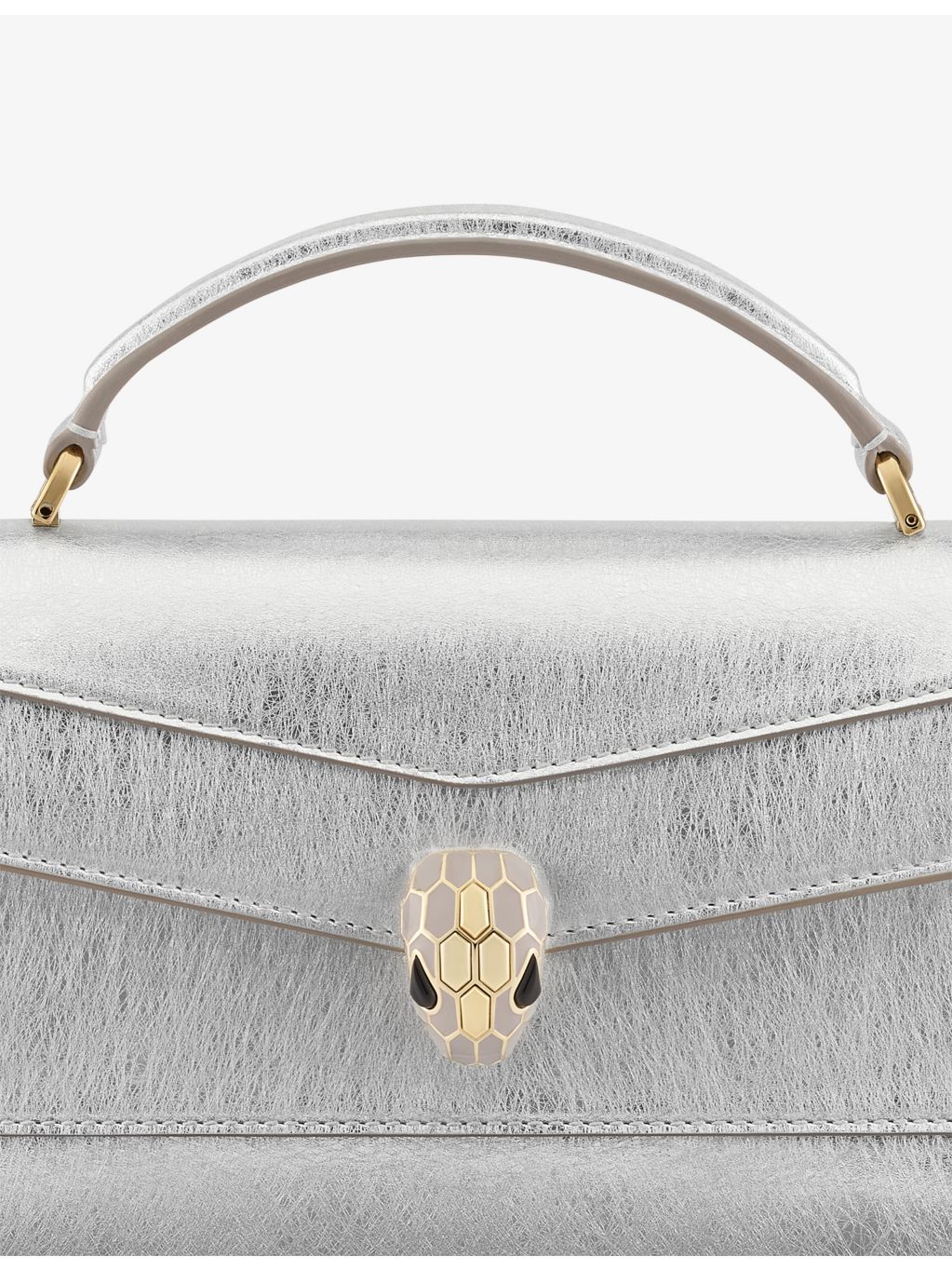 Bvlgari Serpenti Forever elongated metallic top-handle bag (British brand)