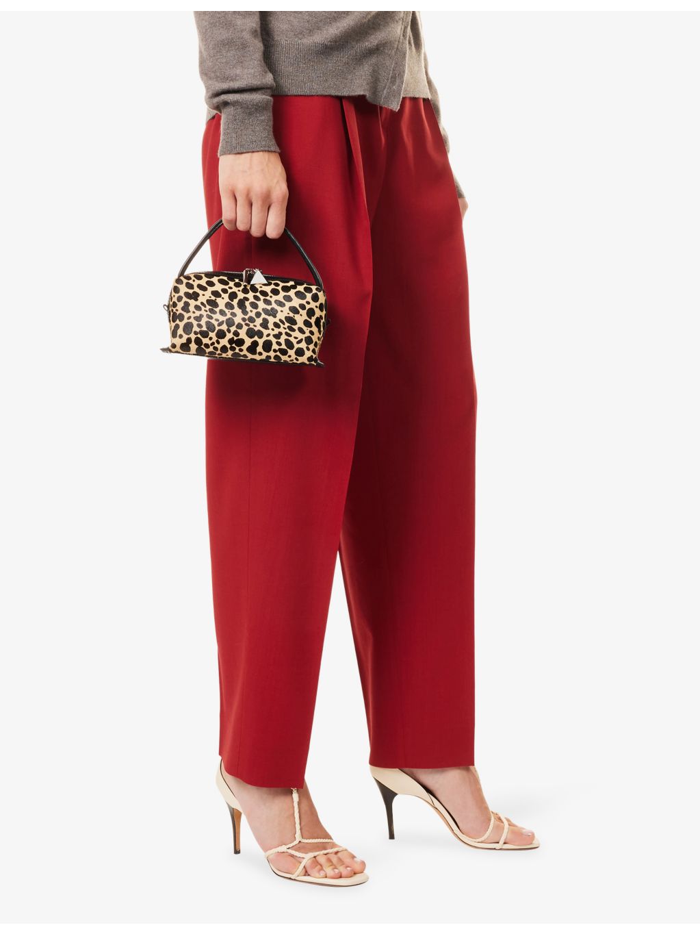 Café mini cheetah-print calf-hair shoulder bag - British product
