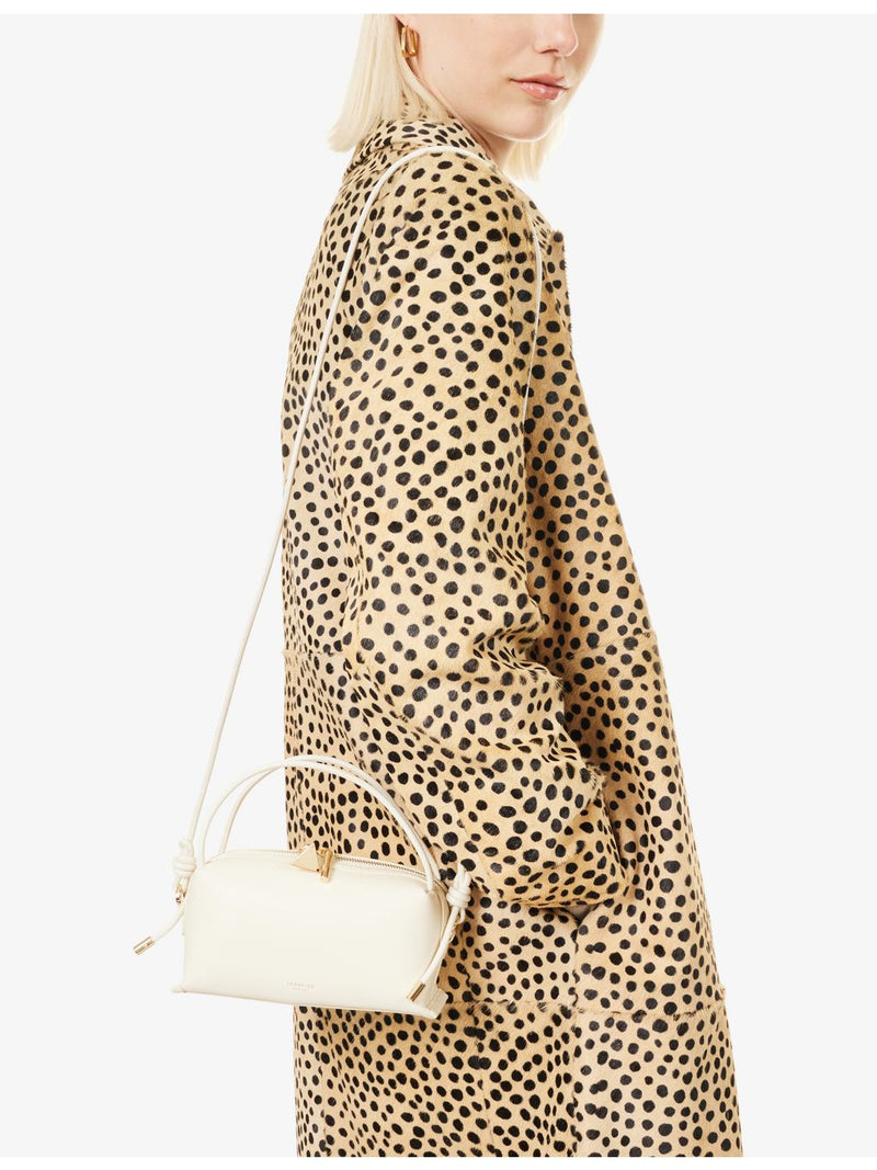 Café mini leather shoulder bag with detachable strap - British product
