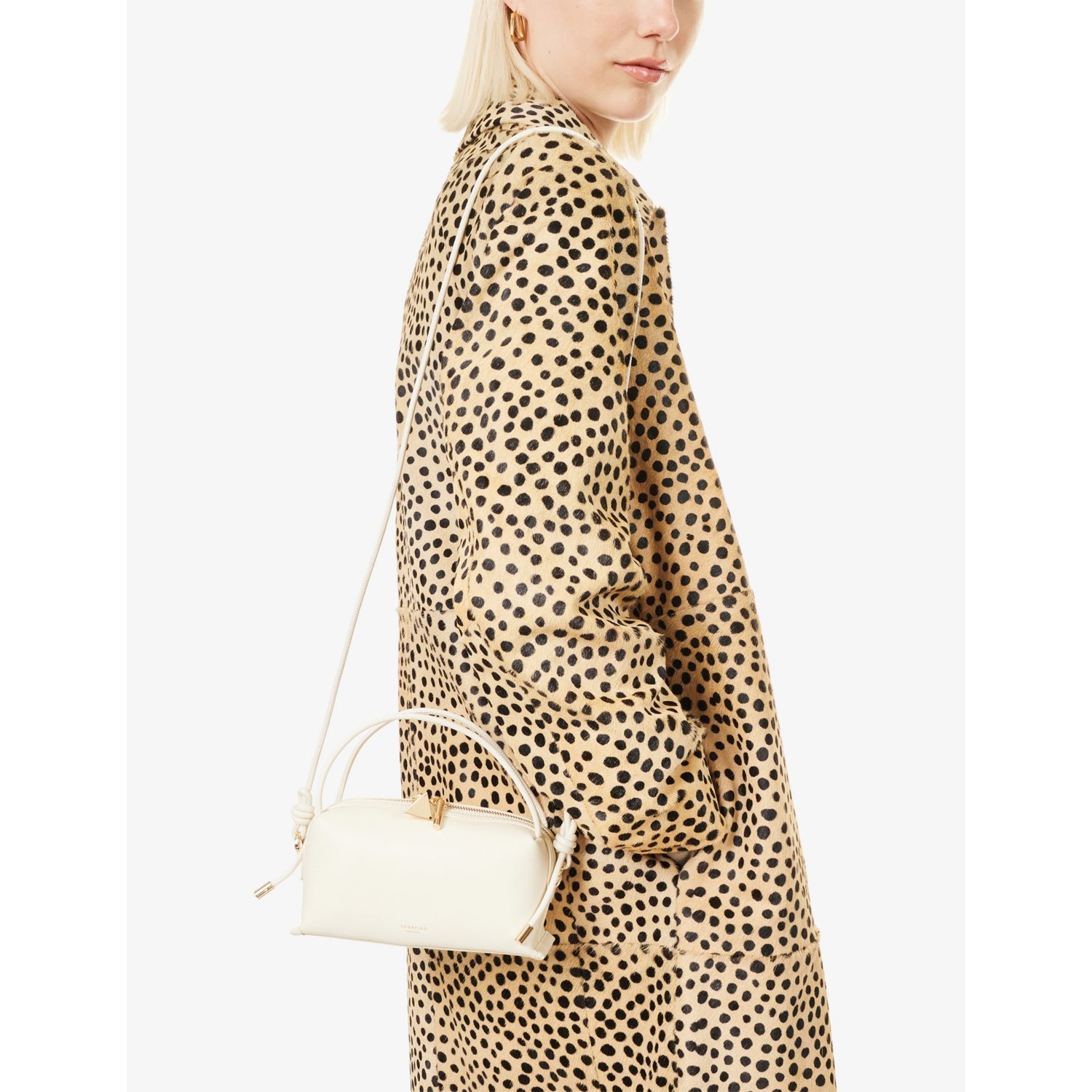 Café mini leather shoulder bag with detachable strap - British product