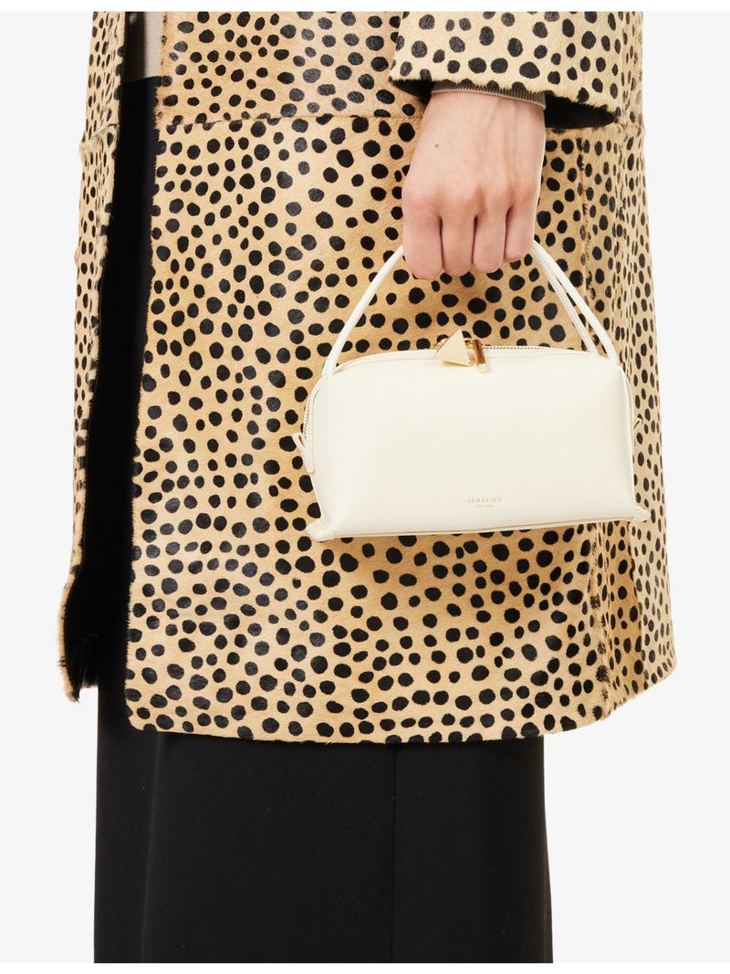 Café mini leather shoulder bag with detachable strap - British product