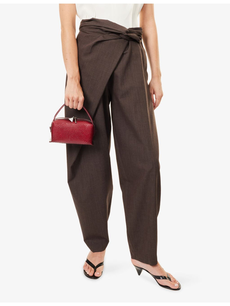Café mini shoulder bag in python-print calf leather (British brand)