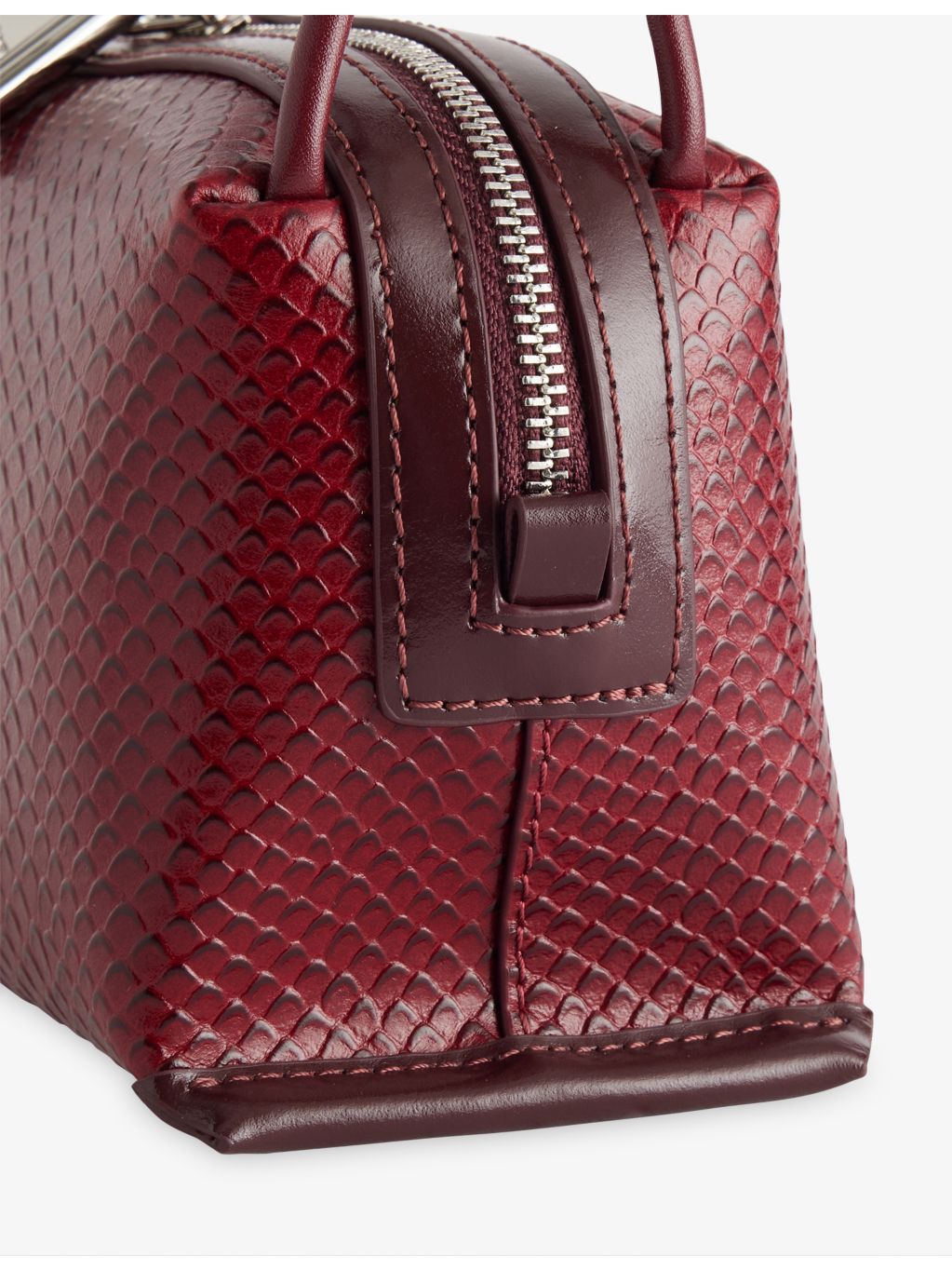 Café mini shoulder bag in python-print calf leather (British brand)